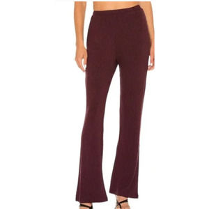 New N:Philanthropy Burgundy Ribbed Pants Straight Bootcut Small Stretch Pull-On